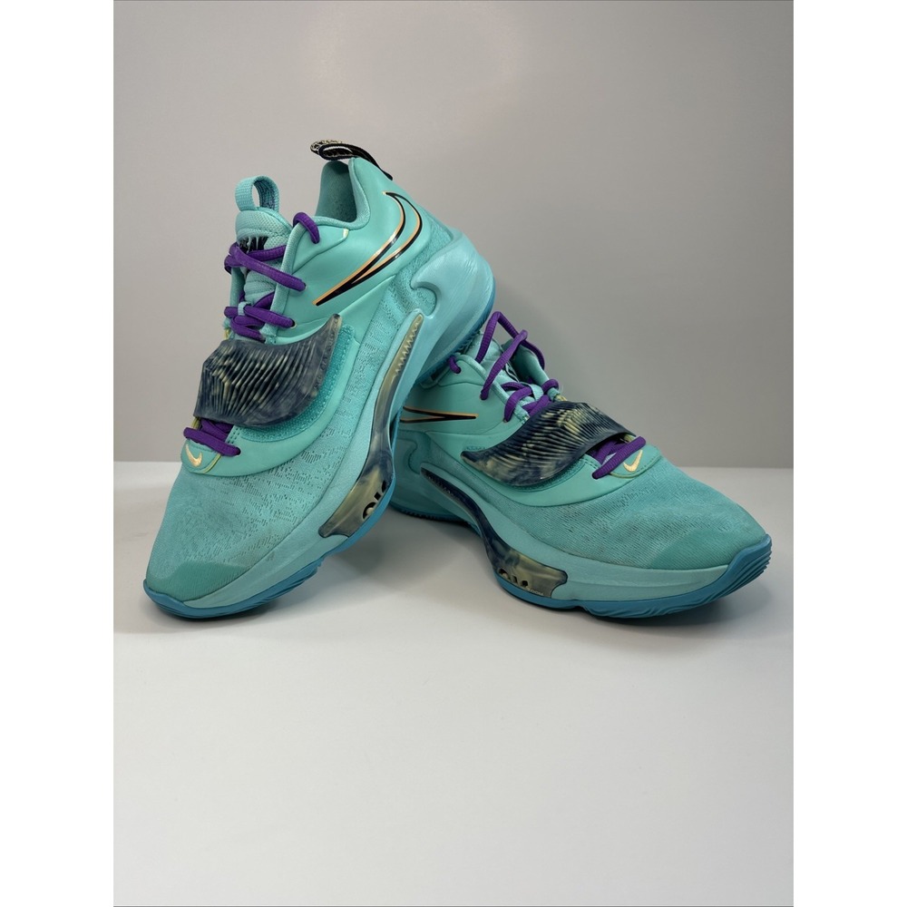 Nike Zoom Freak 3 Women's 6.5 Aqua Teal Purple Giannis Basketball Sneakers